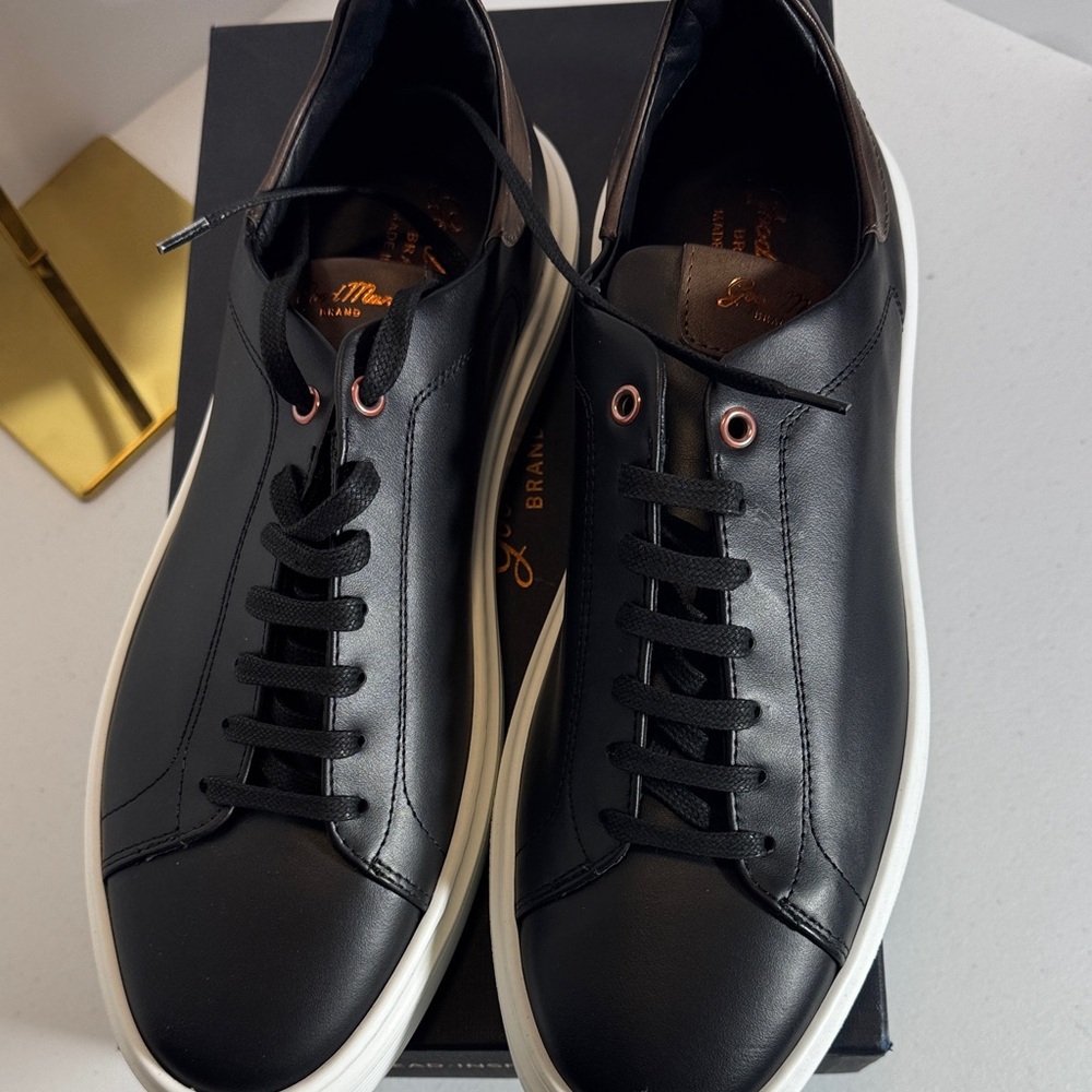 Good man brand Black Leather Men's Shoes - Picture 2 of 5